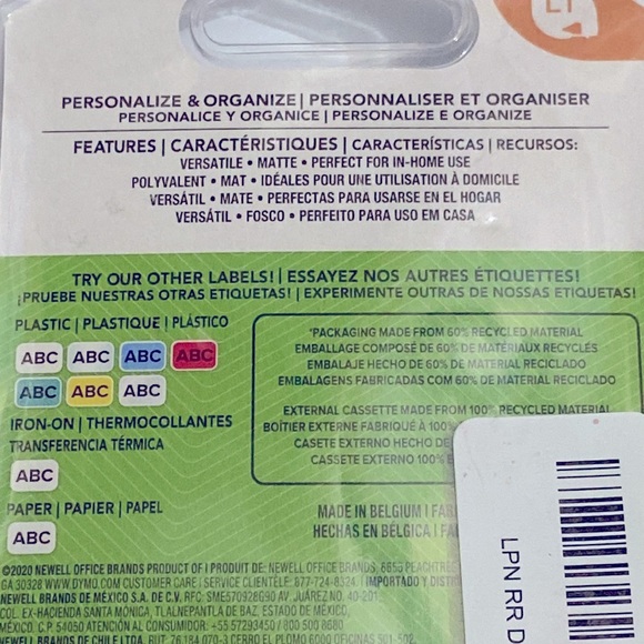 Dymo Label Refills White Paper 1 Piece Sealed - Picture 3 of 4